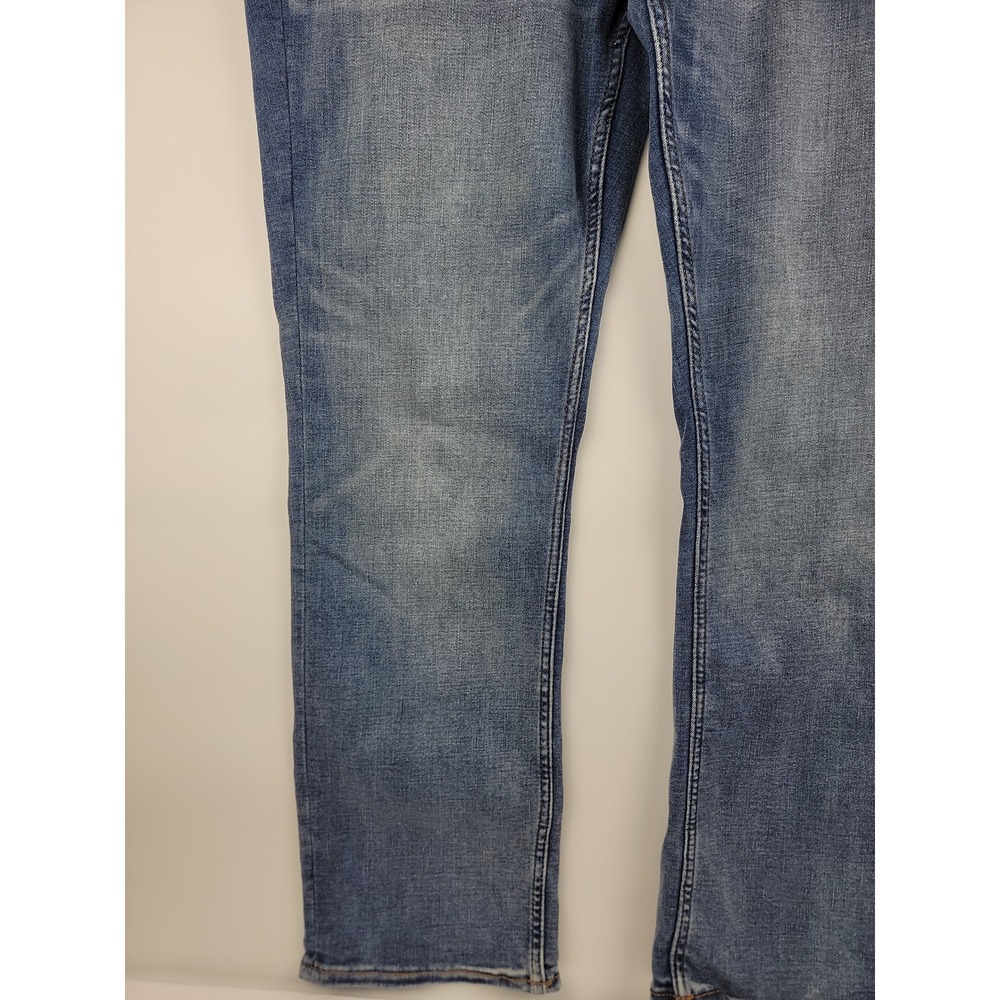 Old Navy Mens Straight Leg Blue Denim Jeans 38x30 Medium Wash Stretch - Picture 6 of 12